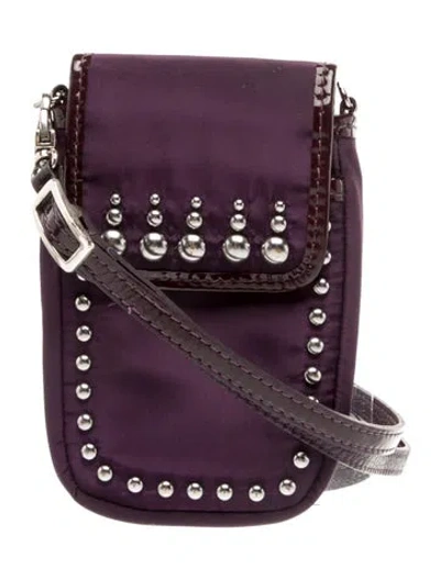 Pre-owned Brighton Nylon Crossbody Bag In Purple