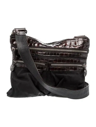Pre-owned Brighton Nylon Messenger Bag In Black