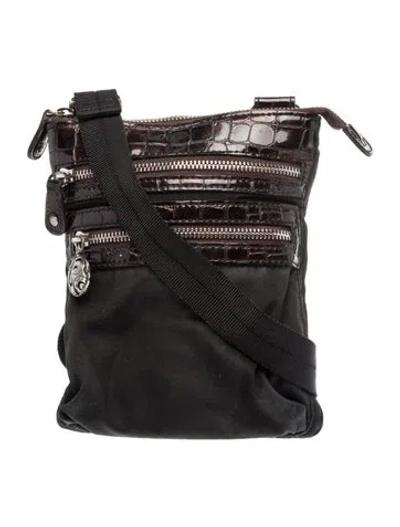 Pre-owned Brighton Nylon Messenger Bag In Black