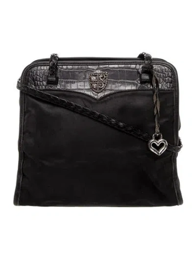 Pre-owned Brighton Nylon Shoulder Bag In Black