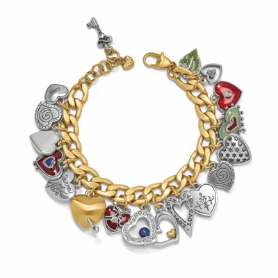 Brighton One Heart Color Charm Bracelet In Multi In Gold