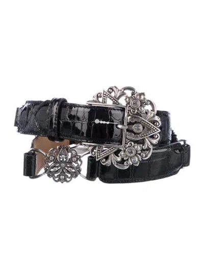 Pre-owned Brighton Patent Leather Belt In Black