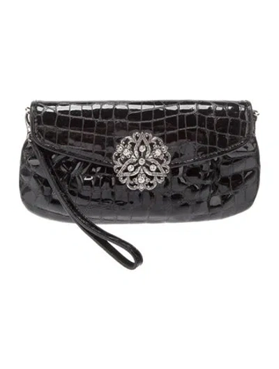 Pre-owned Brighton Patent Leather Clutch In Black