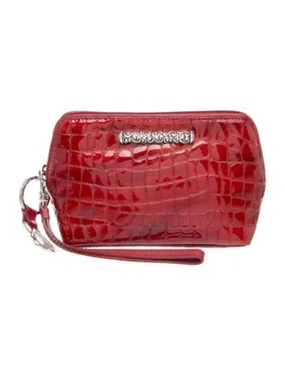 Pre-owned Brighton Patent Leather Clutch In Red