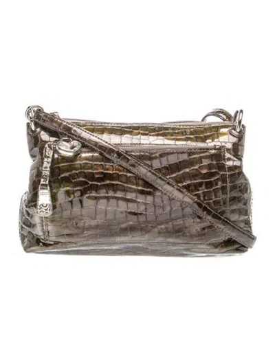 Pre-owned Brighton Patent Leather Crossbody Bag In Gray