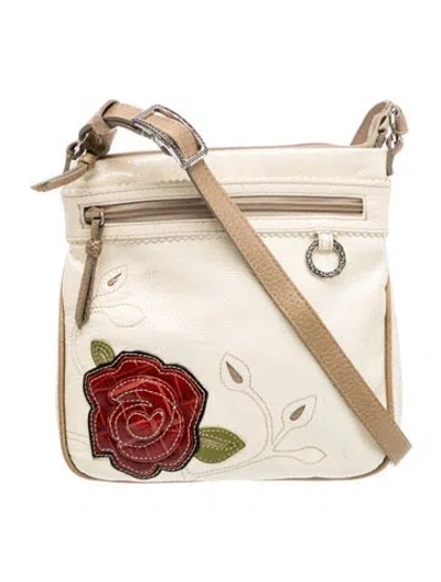 Pre-owned Brighton Patent Leather Crossbody Bag In Neutral