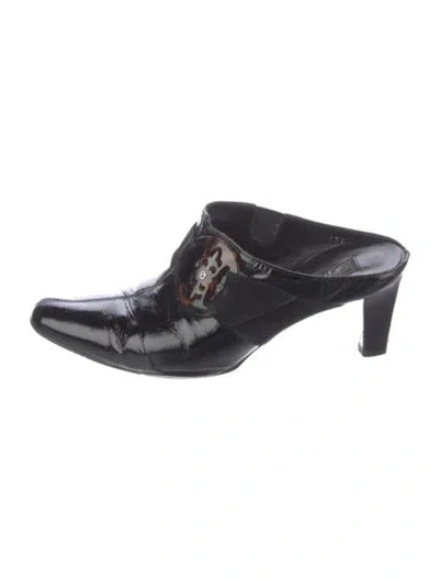 Pre-owned Brighton Patent Leather Mules In Black