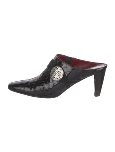 Pre-owned Brighton Patent Leather Mules In Black