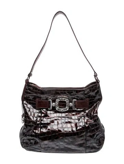 Pre-owned Brighton Patent Leather Shoulder Bag In Black