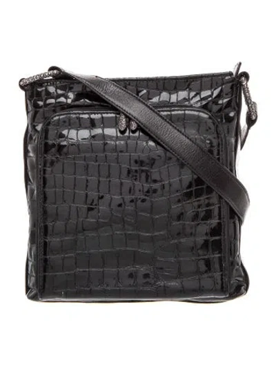 Pre-owned Brighton Patent Leather Shoulder Bag In Black