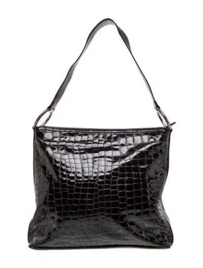 Pre-owned Brighton Patent Leather Shoulder Bag In Black