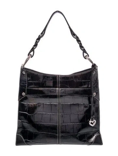 Pre-owned Brighton Patent Leather Shoulder Bag In Black