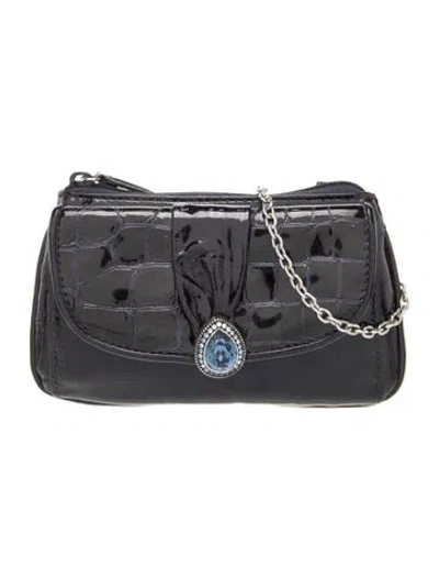 Pre-owned Brighton Patent Leather Shoulder Bag In Gray