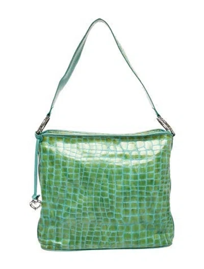 Pre-owned Brighton Patent Leather Shoulder Bag In Green