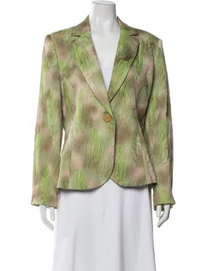 Pre-owned Brighton Patterned Blazer In Green