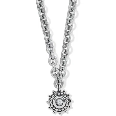 Brighton Pebble Dot Medali Reversible Collar Necklace In Silver