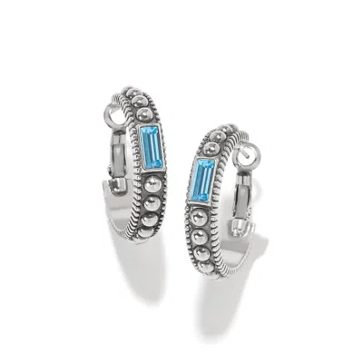 Brighton Pretty Tough Gem Hoop Earring In Silver-aqua In Multi