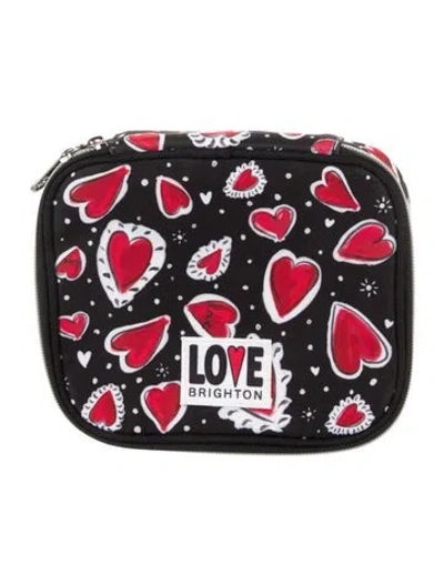 Pre-owned Brighton Printed Cosmetic Bag In Black
