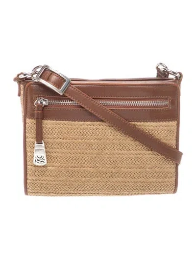 Pre-owned Brighton Raffia Crossbody Bag In Brown