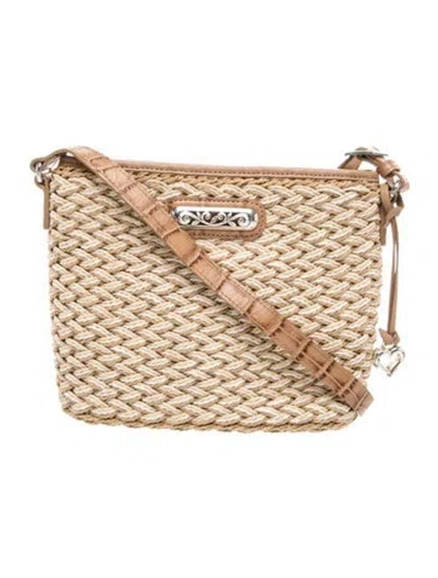 Pre-owned Brighton Raffia Messenger Bag In Neutral