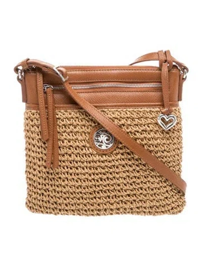 Pre-owned Brighton Raffia Messenger Bag In Neutral
