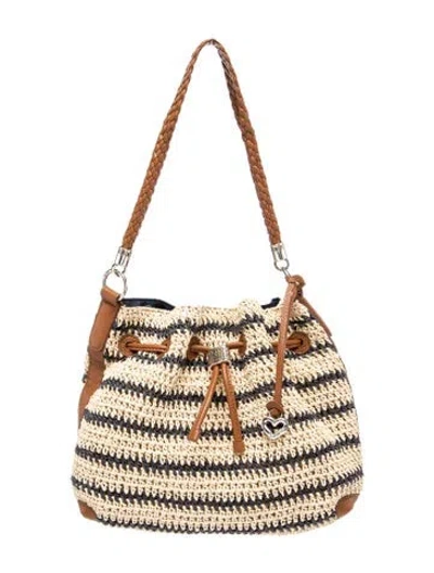 Pre-owned Brighton Raffia Shoulder Bag In Neutral