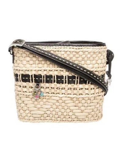 Pre-owned Brighton Raffia Top Handle Bag In Neutral