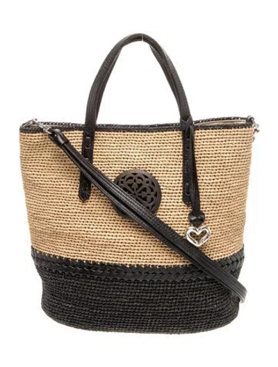 Pre-owned Brighton Raffia Top Handle Bag In Neutral