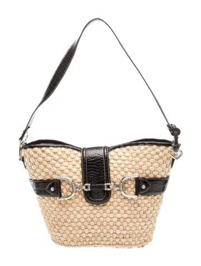 Pre-owned Brighton Raffia Tote In Neutrals