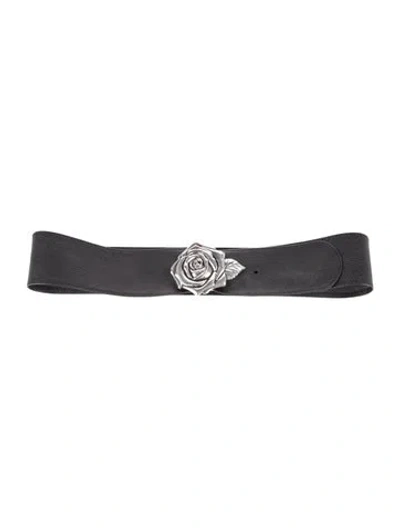 Pre-owned Brighton Rose Wide Waist Belt In Black