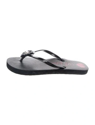 Pre-owned Brighton Rubber Flip Flops In Silver
