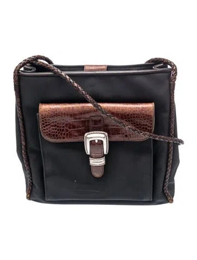 Pre-owned Brighton Rubber Shoulder Bag In Black
