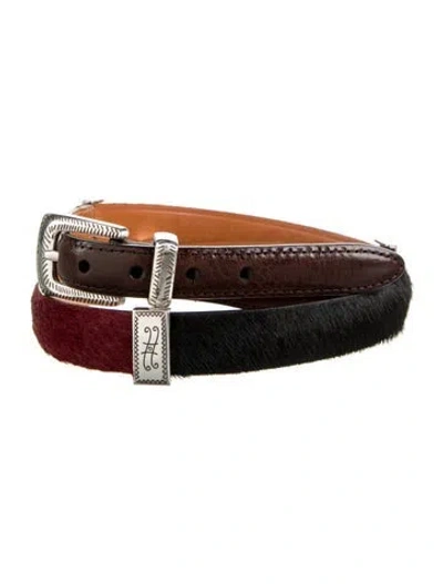 Pre-owned Brighton Skinny Belt In Brown