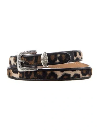 Pre-owned Brighton Skinny Fur Waist Belt