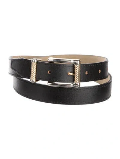 Pre-owned Brighton Skinny Leather Belt In Black