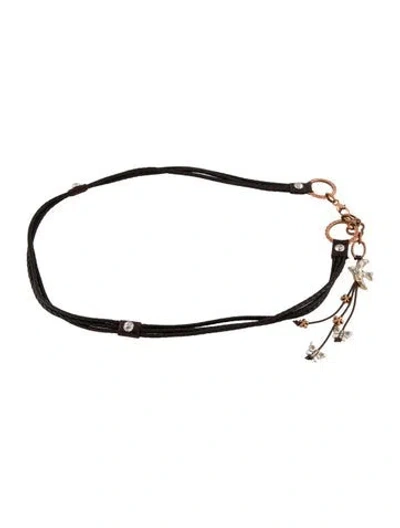 Pre-owned Brighton Skinny Leather Belt In Black