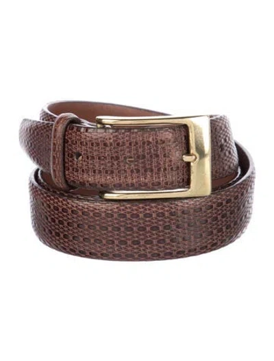 Pre-owned Brighton Skinny Leather Belt In Brown