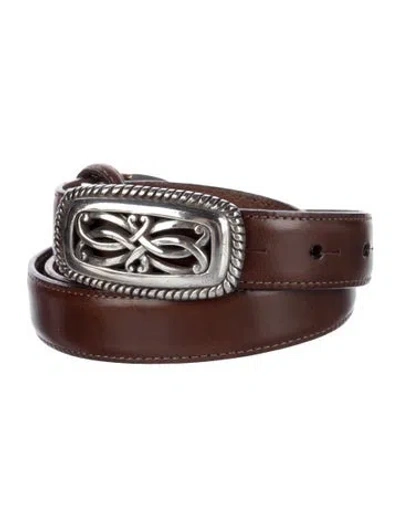 Pre-owned Brighton Skinny Leather Belt In Brown