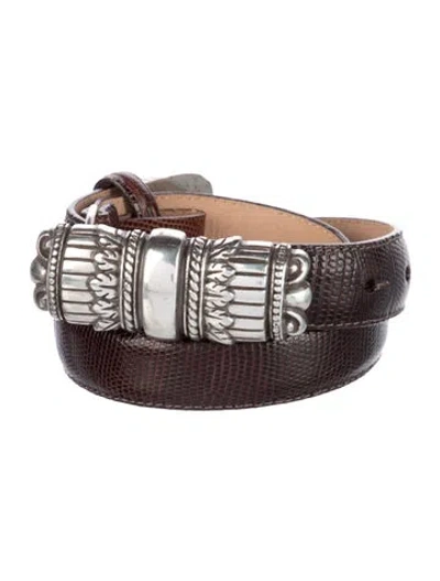 Pre-owned Brighton Skinny Leather Belt In Brown