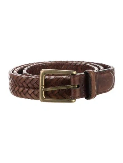 Pre-owned Brighton Skinny Leather Belt In Brown