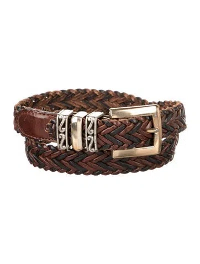 Pre-owned Brighton Skinny Leather Belt In Brown
