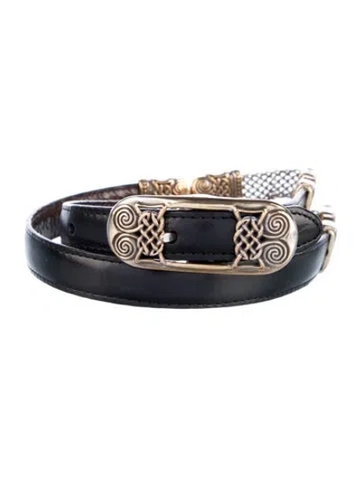 Pre-owned Brighton Skinny Leather Belt In Brown