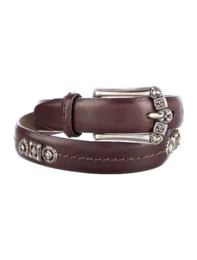 Pre-owned Brighton Skinny Leather Belt In Brown