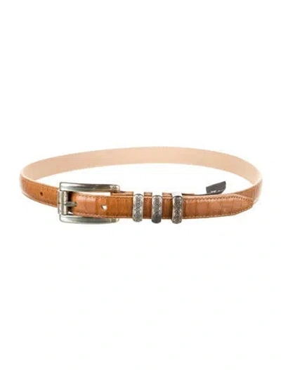 Pre-owned Brighton Skinny Leather Belt In Brown