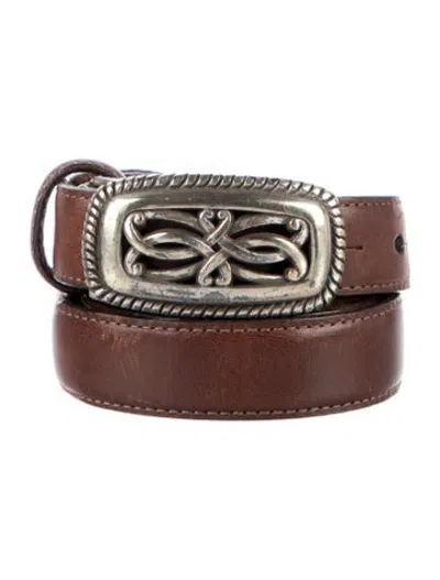 Pre-owned Brighton Skinny Leather Belt In Brown