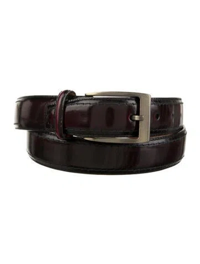 Pre-owned Brighton Skinny Leather Belt In Burgundy