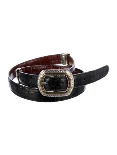 Pre-owned Brighton Skinny Leather Belt In Multi