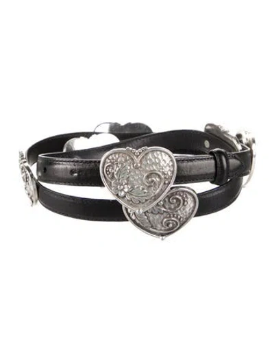 Pre-owned Brighton Skinny Leather Belt In Multi