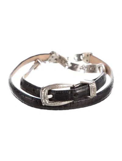Pre-owned Brighton Skinny Leather Belt In Multi