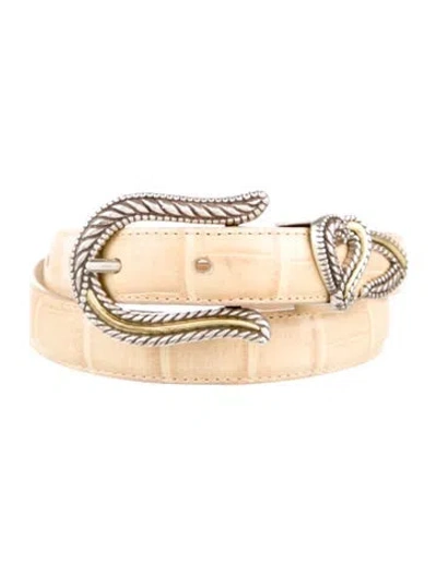 Pre-owned Brighton Skinny Leather Belt In Neutral